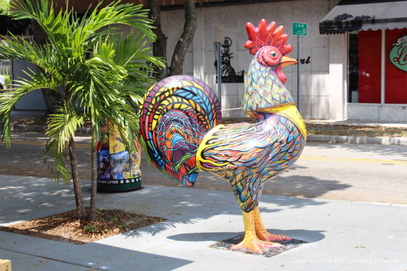 Decorative rooster in Little Havana neighbourhood in Miami, Florida 
