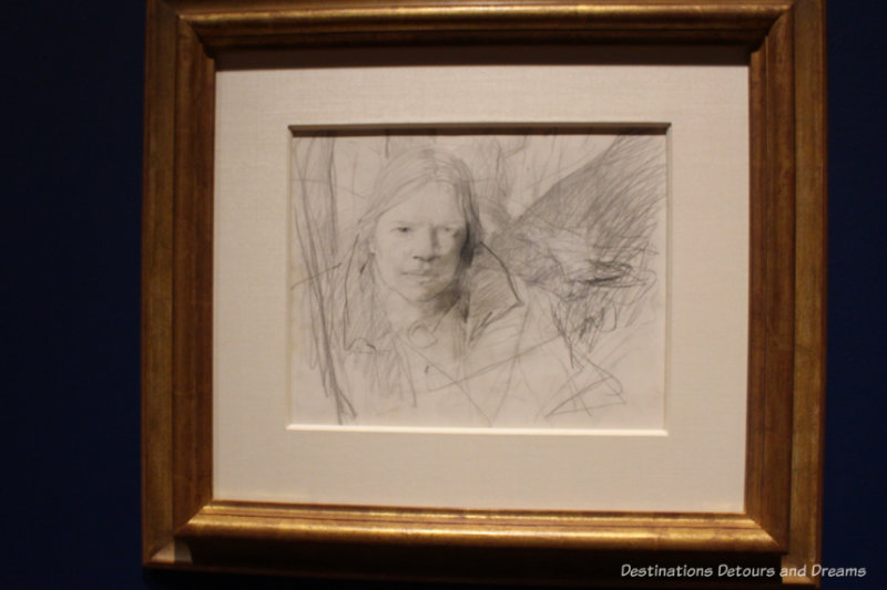 “In The Orchard”, a pencil on paper drawing by Andrew Wyeth