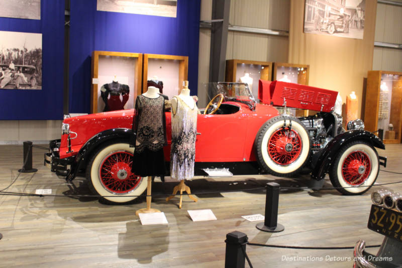 Flappers and their vehicle at Fountainhead Antique Auto Museum