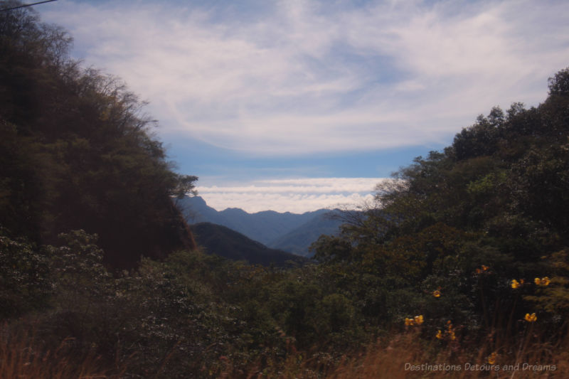 Nearing the clouds in the Sierre Madre Mountains outside Puerot Vallarat enroute to San Sebastián del Oeste