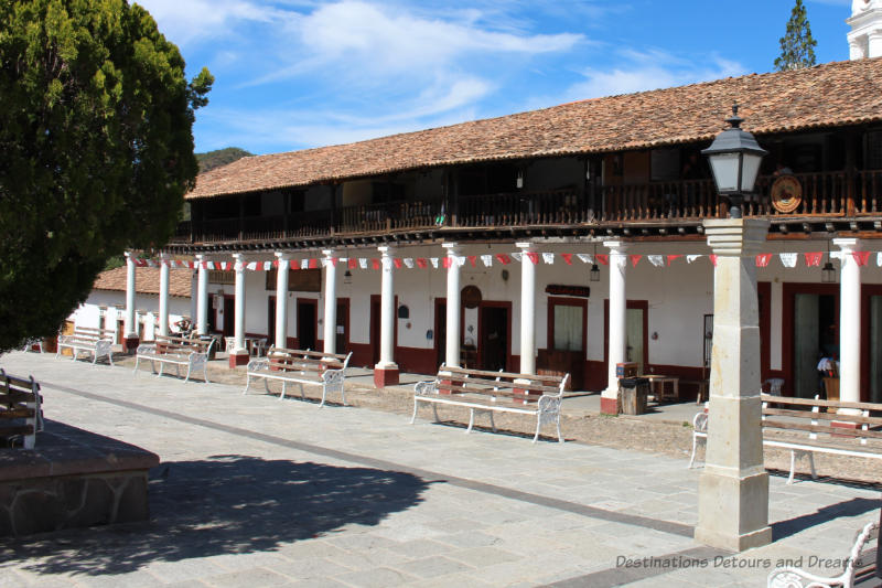 front of Morelos Portal in San Sebastián del Oeste, Mexico