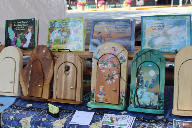 Roger Blunt fairy doors at the Saturday market on Salt Spring Island