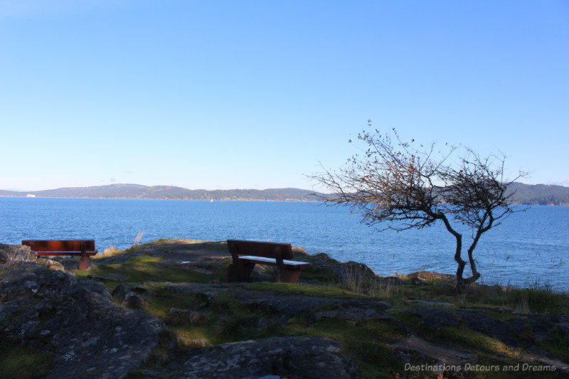 Salt Spring Island Ruckle Park Lookout View over Swanson Channel from the tip of Ruckle Park on Salt Spring Island