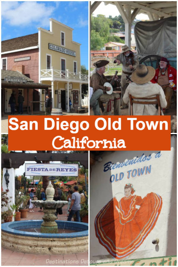 Old Town San Diego The Birthplace of California: Old Town Diego in San Diego, California has historic sites, museums, and modern shops, restaurants, Mexican flair, and entertainment