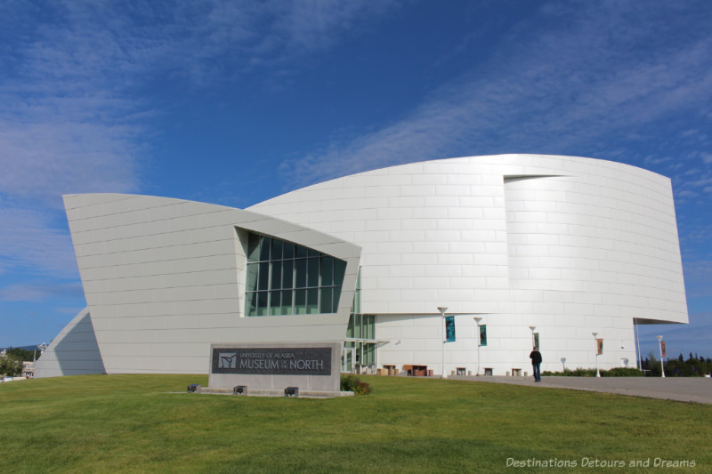 White building with curved lines - Museum of the North in Fairbanks, Alaska