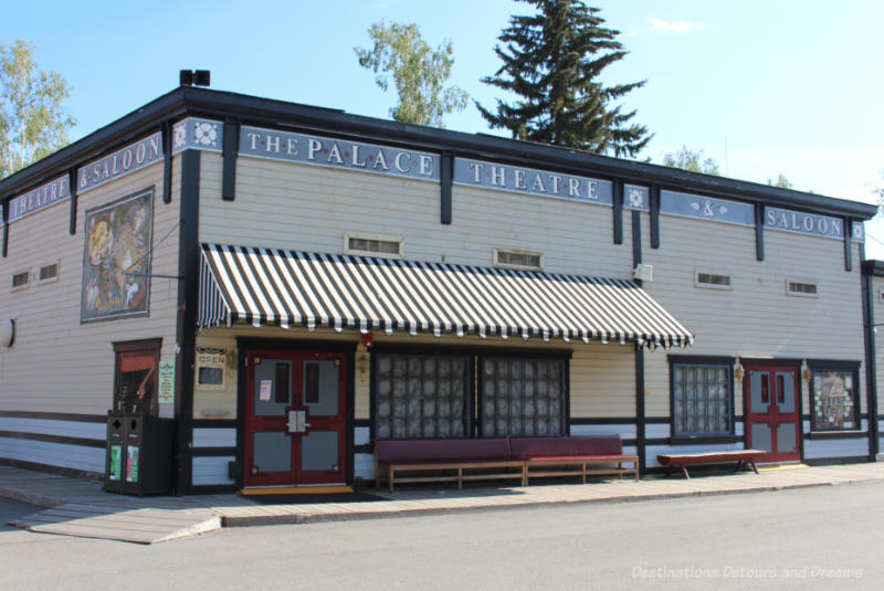 Old theatre and saloon building located in a recreated gold rush town in Fairbanks, Alaska