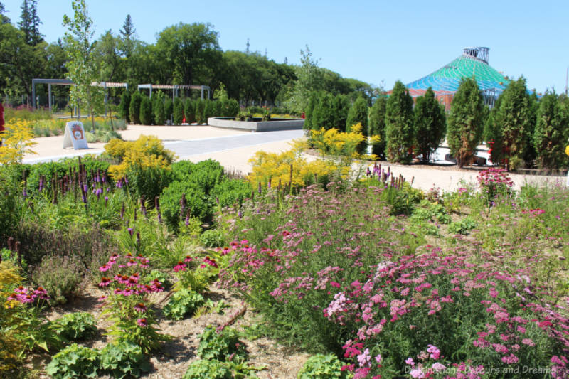 Outdoor gardens at The Leaf in Assinboine Park, Winnipeg, Manitoba, Canada