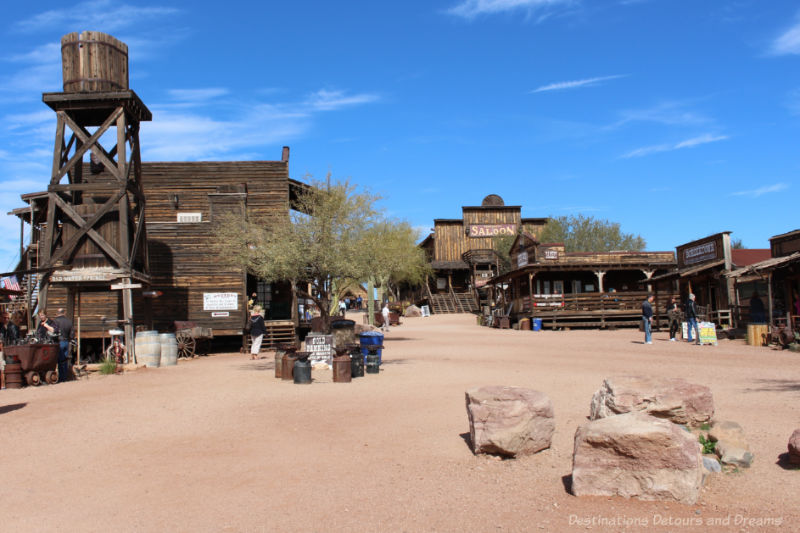 Phoenix East Valley Goldfield Wooden buildings of the Old West town Goldfield, Arizona